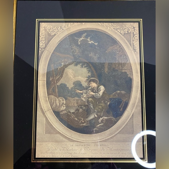 Antique Framed Prints Dedicated to Madame la Marquise de Montesquiou Vintage Art - Picture 5 of 15